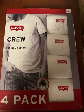 Levi's White Crew T-Shirts 4-Pack